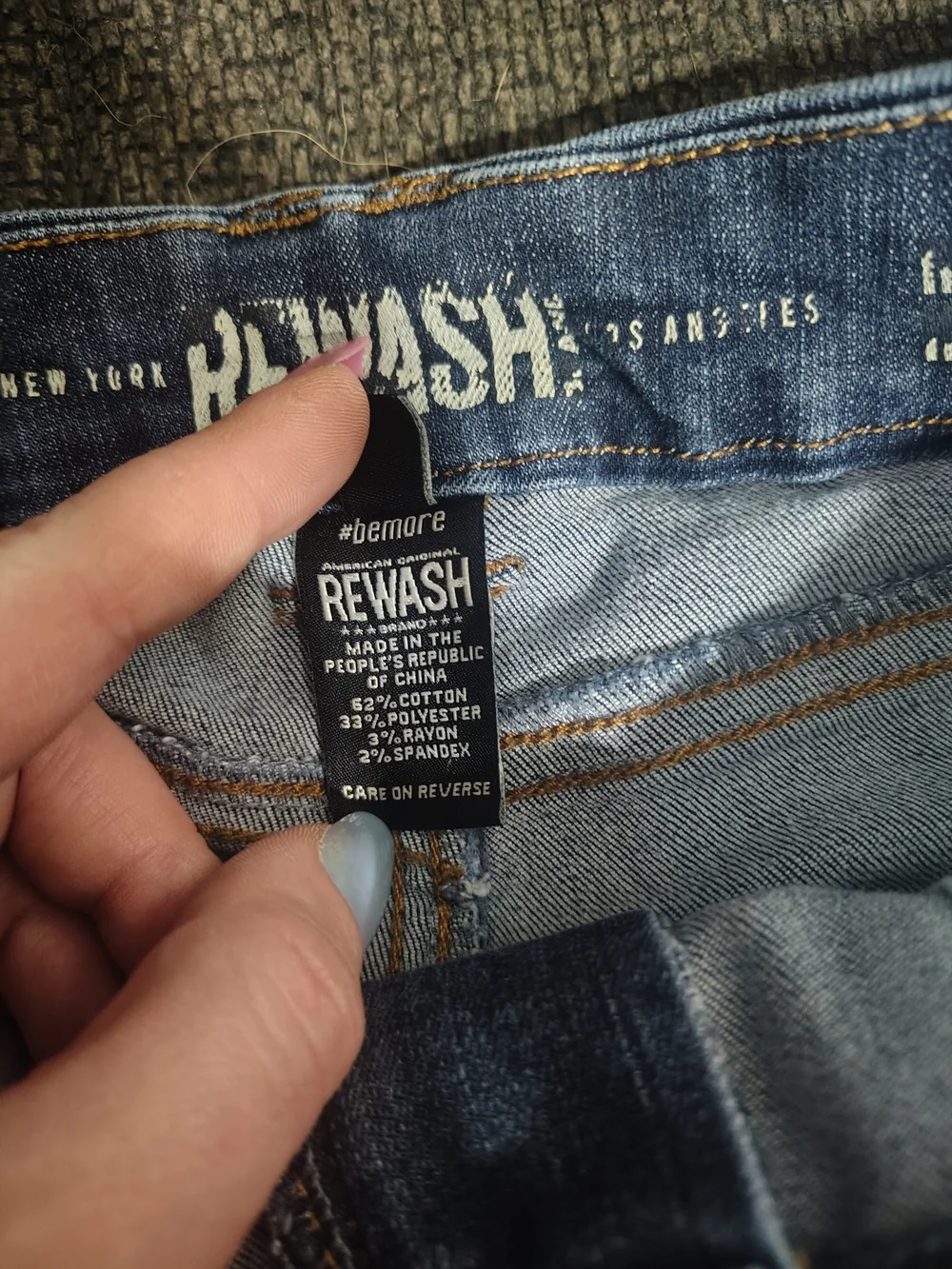 Rewash Blue Distressed Frayed Hem Denim Shorts